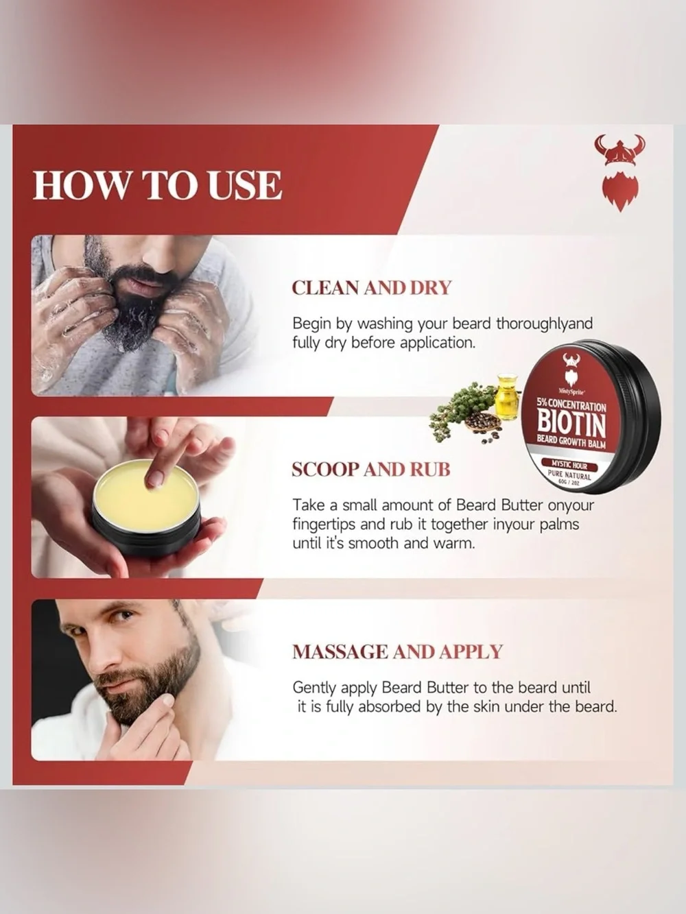 Biotin Beard Growth Balm - Red (Mystic Hour)